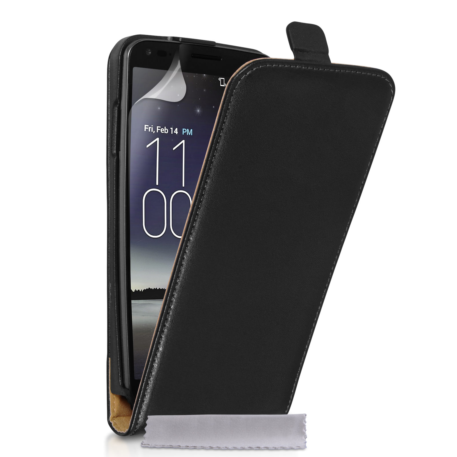 Caseflex LG G Flex Real Leather Flip Case - Black