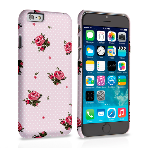 Caseflex iPhone 6 and 6s Vintage Roses Polka Dot Wallpaper Hard Case – Pink