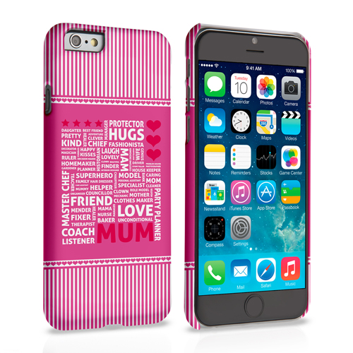 Caseflex iPhone 6 and 6s Mum Word Collage Hard Case – Pink