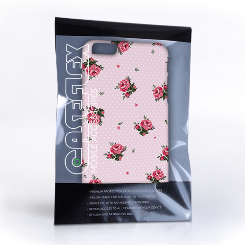 Caseflex iPhone 6 and 6s Plus Vintage Roses Polka Dot Wallpaper Hard Case – Pink