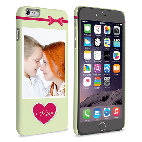 Caseflex iPhone 6 and 6s Plus Mum Heart Personalised Hard Case – Pink 