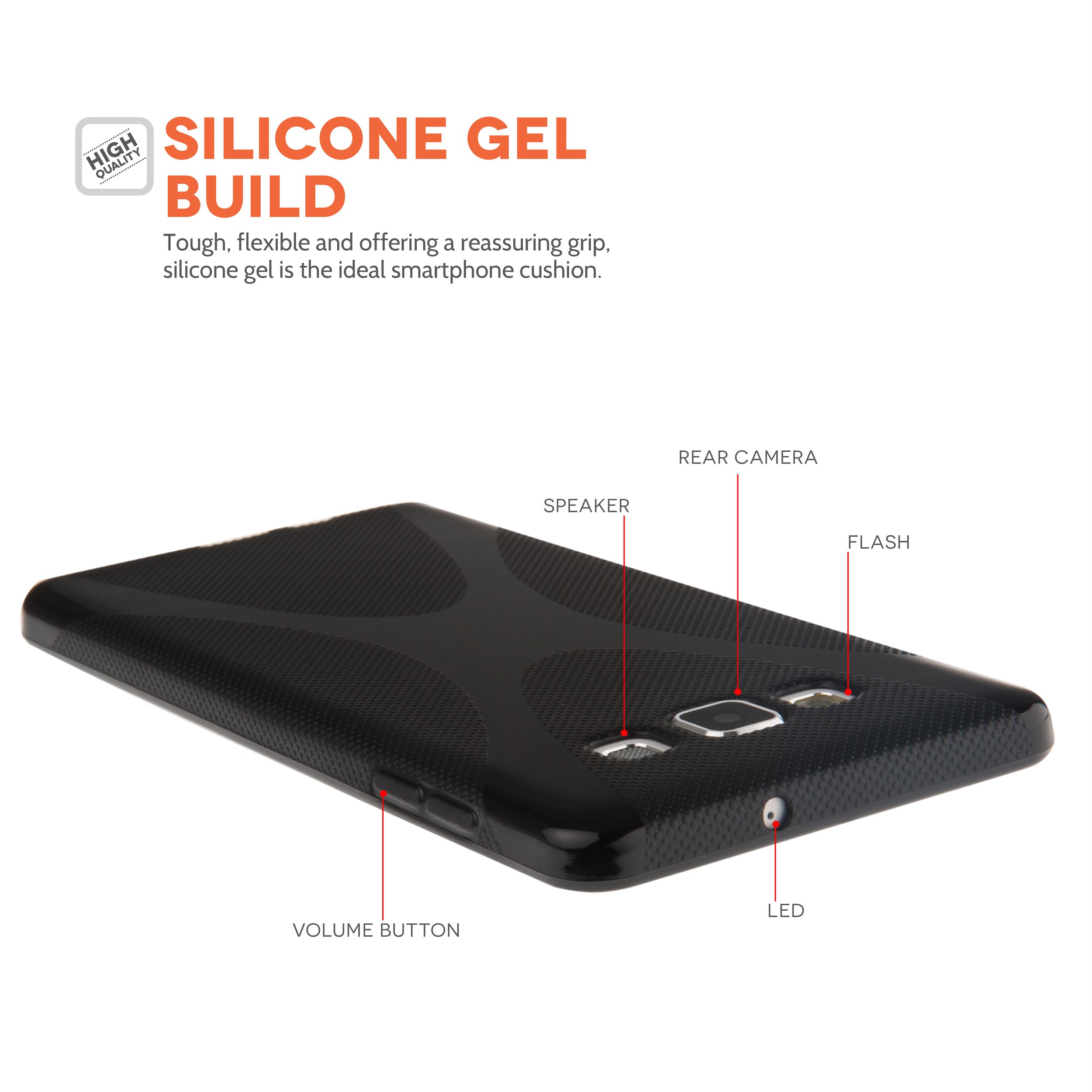 YouSave Samsung Galaxy A7 Silicone Gel X-Line Case - Black
