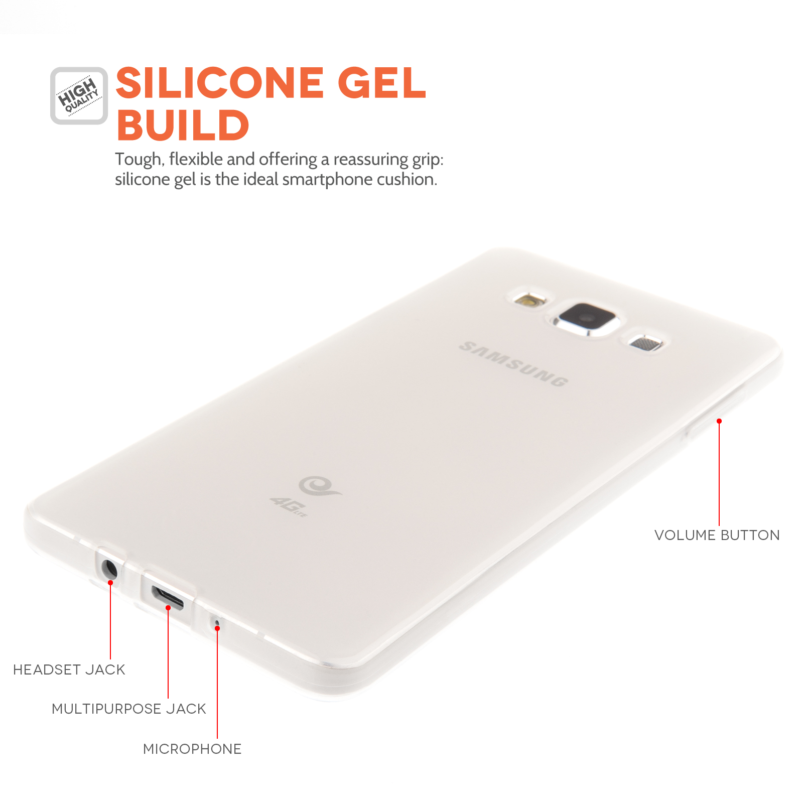 YouSave Samsung Galaxy A7 Silicone Gel Case - Clear