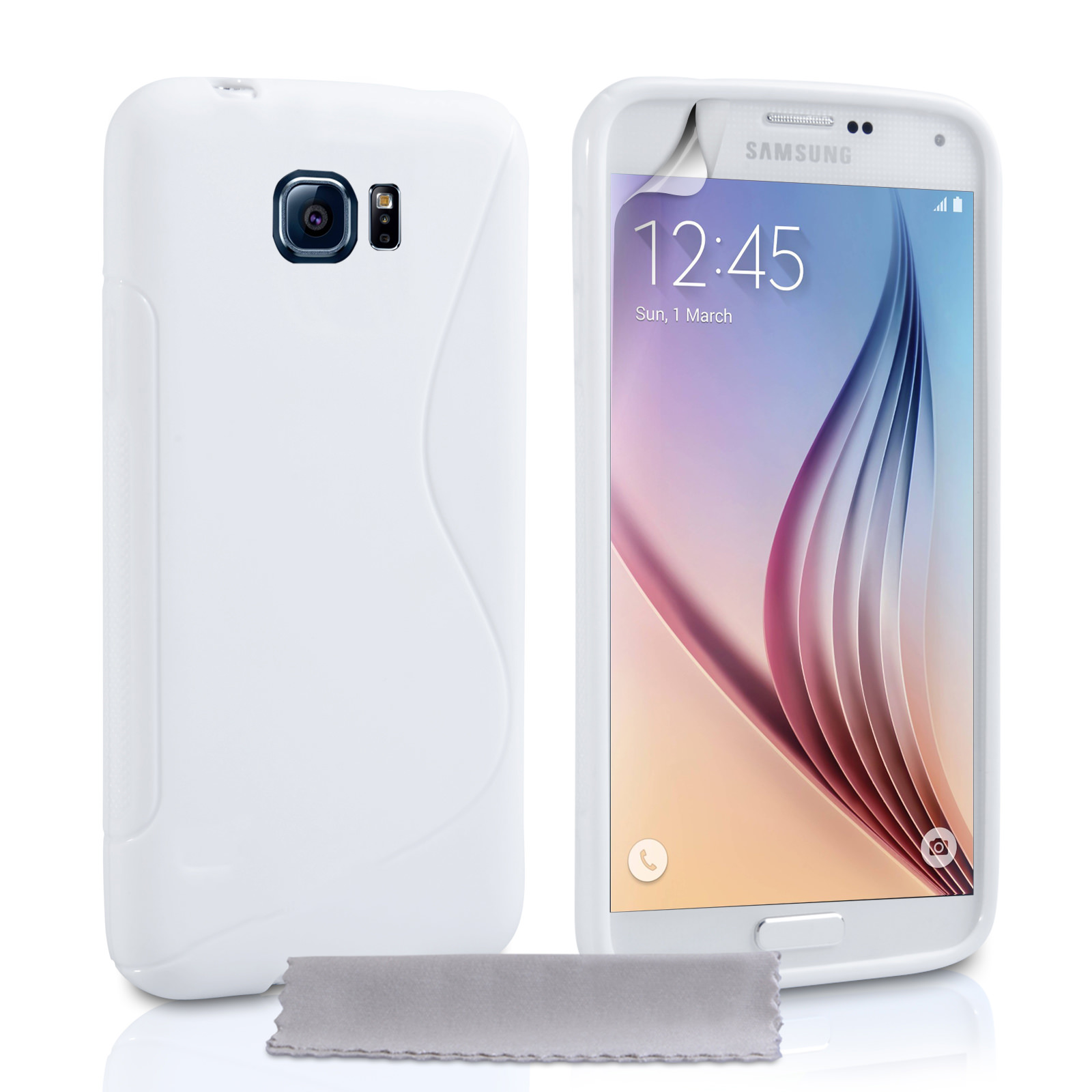 Caseflex Samsung Galaxy S6 Silicone Gel S-Line Case - White