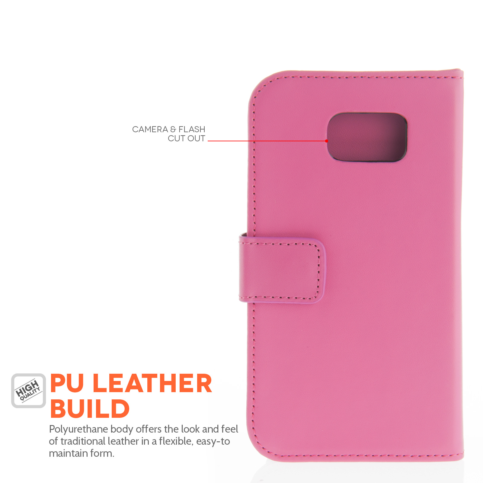 YouSave Samsung Galaxy S6 Leather-Effect Wallet Case - Hot Pink