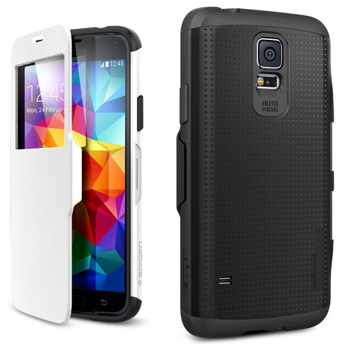 Spigen Samsung Galaxy S5 Case Slim Armor View - Smooth White