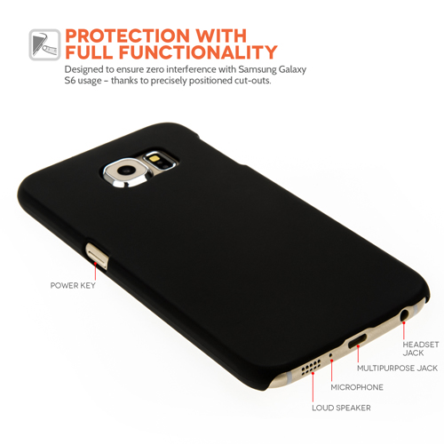 YouSave Accessories Samsung Galaxy S6 Hard Hybrid Case - Black