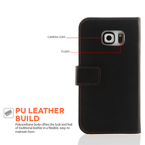 YouSave Samsung Galaxy S6 Edge Leather-Effect Wallet Case - Black
