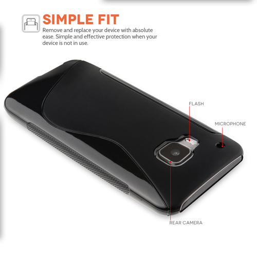 Caseflex HTC M9 Silicone Gel S-Line Case - Black
