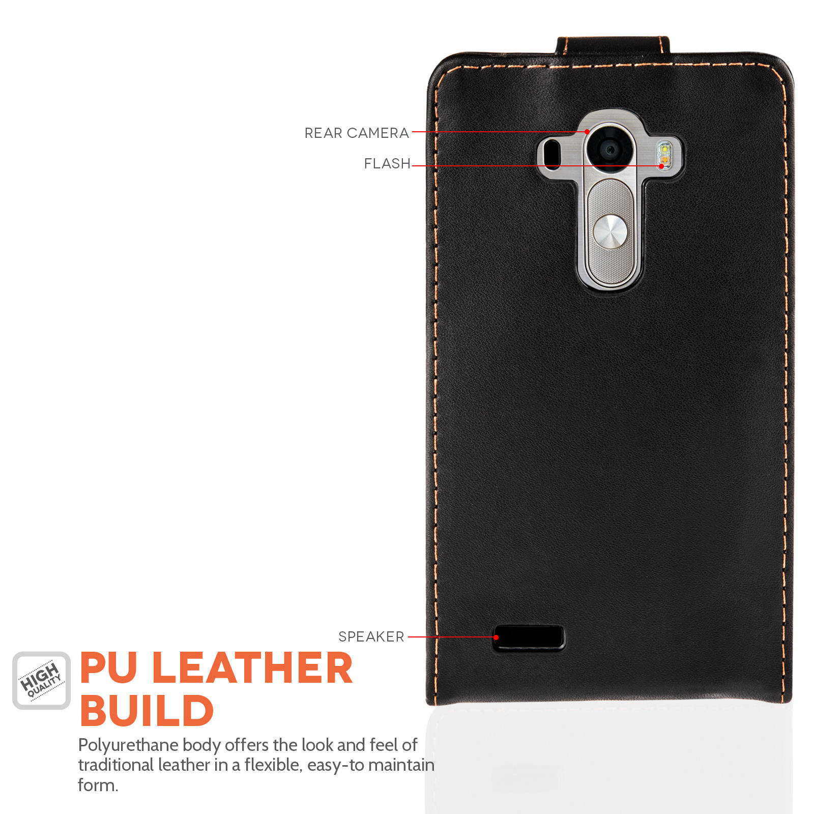 YouSave Accessories LG G4 Leather-Effect Flip Case - Black