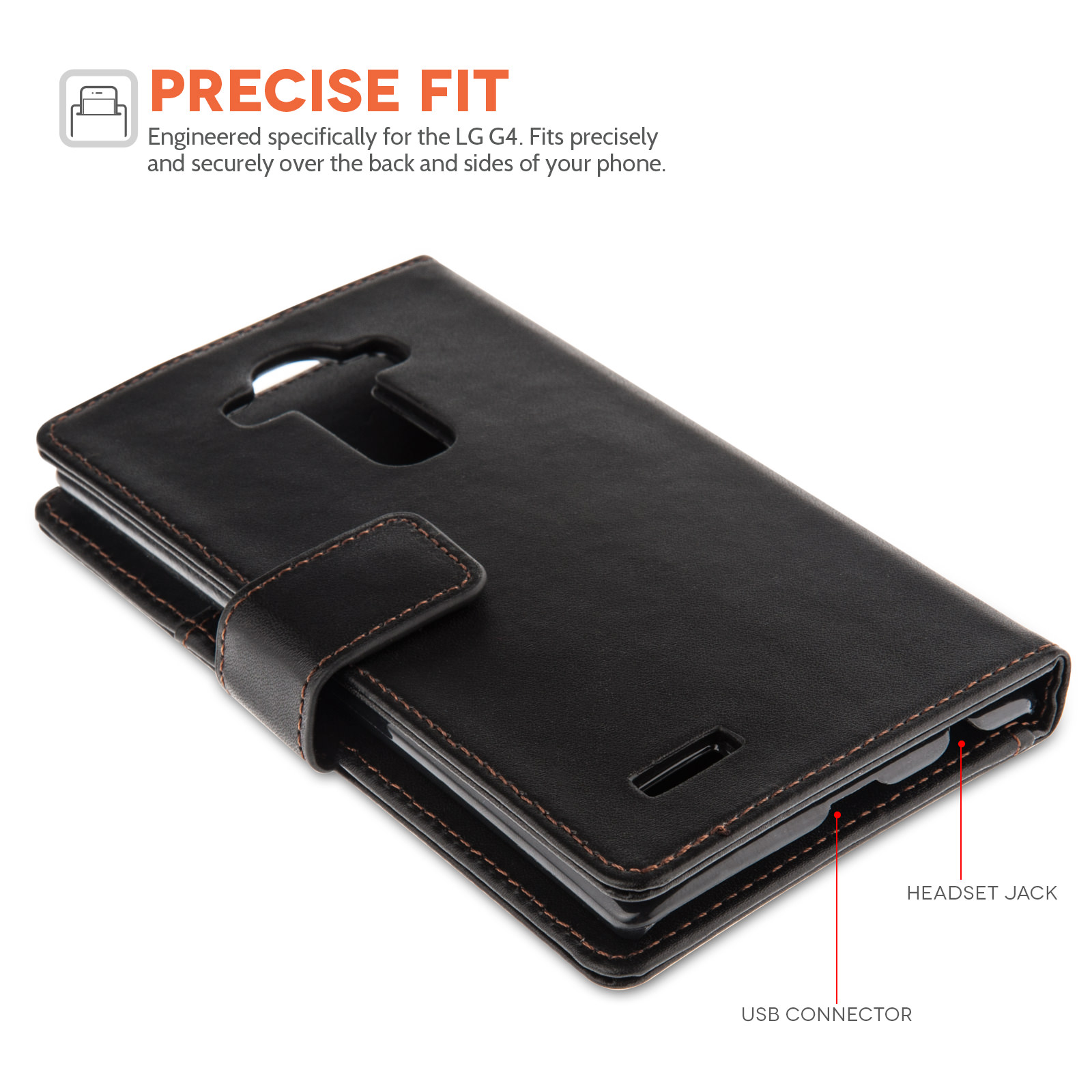 YouSave Accessories LG G4 Leather-Effect Wallet Case - Black