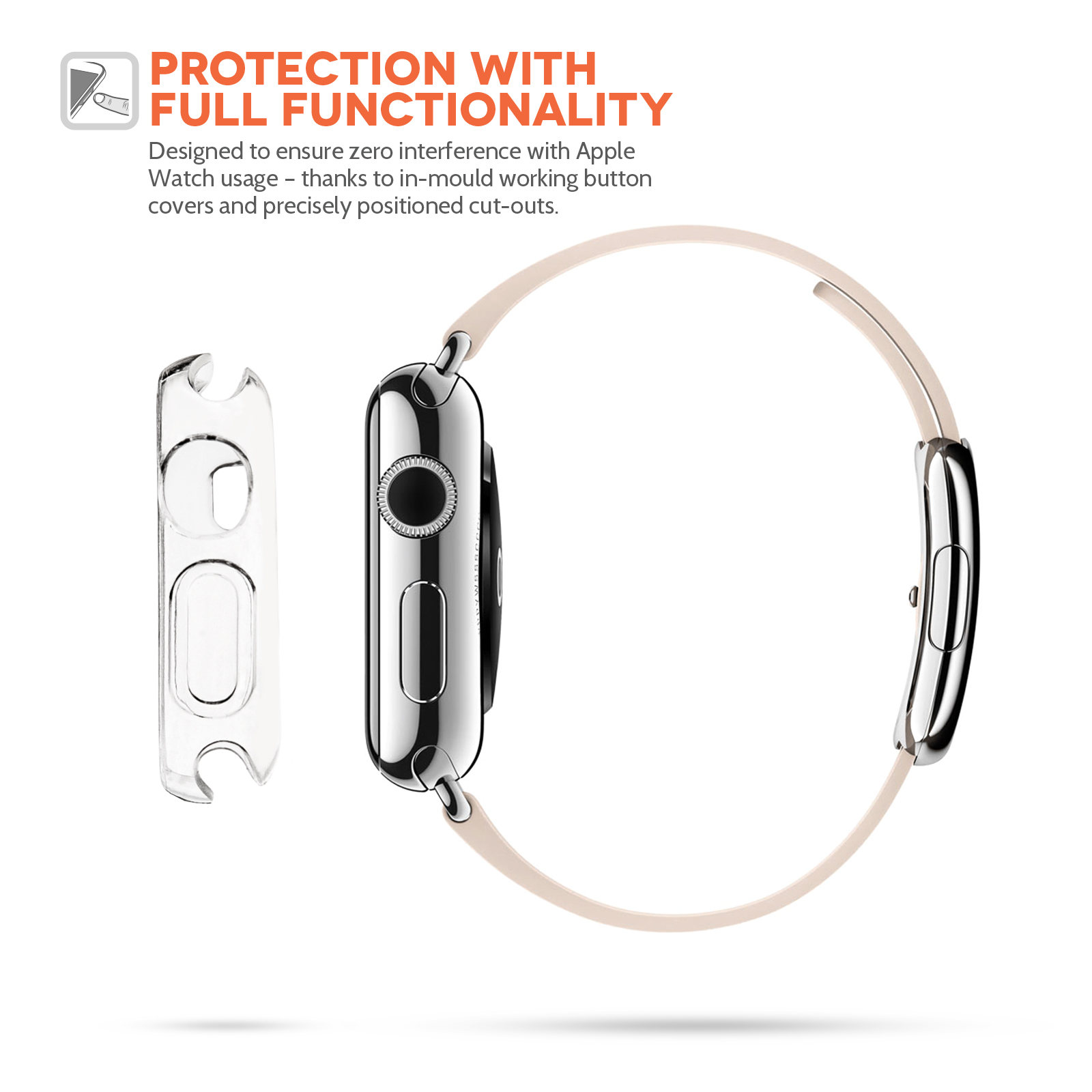 Yousave Accessories Apple Watch 38mm Clear Gel Cover