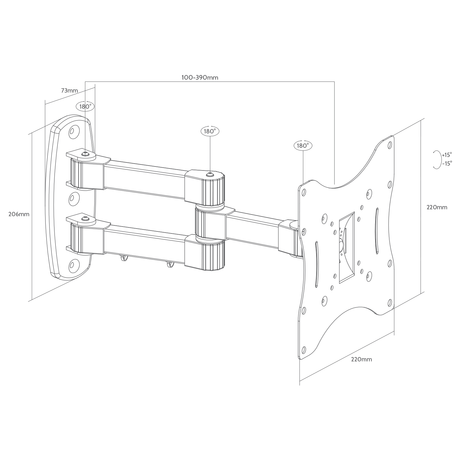 Yousave Accessories Tech TV Bracket  - Small Swivel Wall Mount