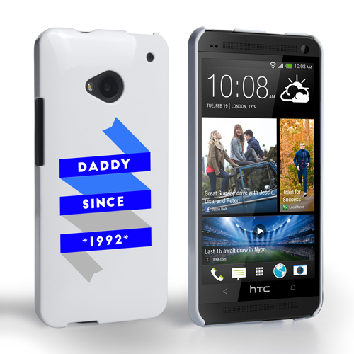 Caseflex Daddy Custom Year HTC One Case - White