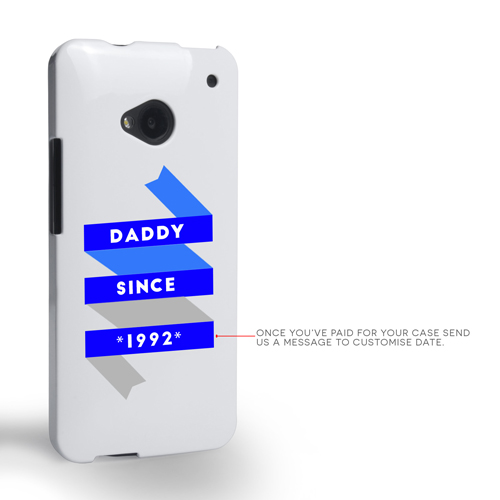 Caseflex Daddy Custom Year HTC One Case - White