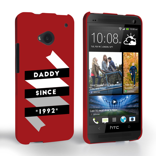 Caseflex Daddy Custom Year HTC One Case - Red