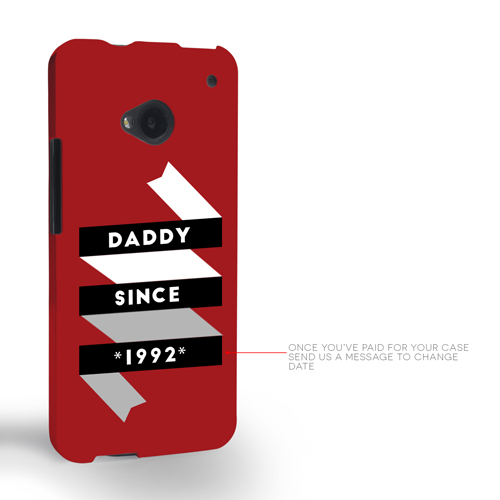Caseflex Daddy Custom Year HTC One Case - Red