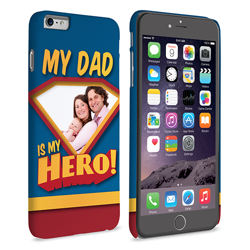 Caseflex My Dad, My Hero Customised Photo iPhone 6 and 6s Plus Case – Blue