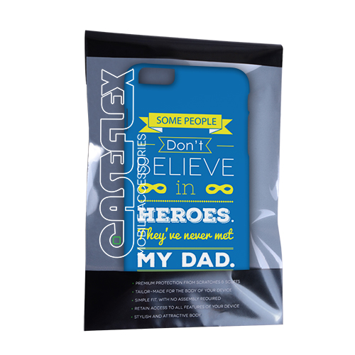 Caseflex Dad Heroes Quote iPhone 6 and 6s Plus Case - Blue