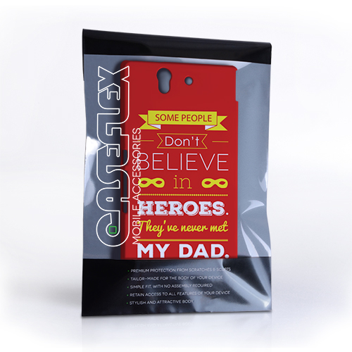 Caseflex Dad Heroes Quote Sony Xperia Z Case - Red
