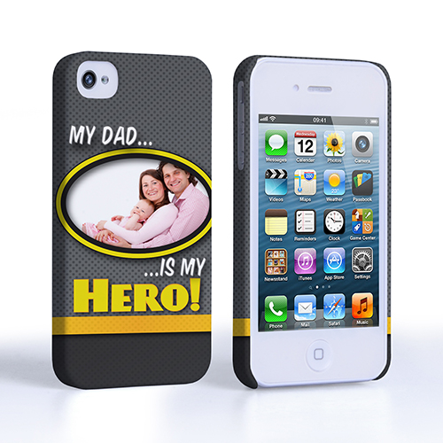 My Dad, My Hero Customised Photo iPhone 4 / 4S Case - Grey