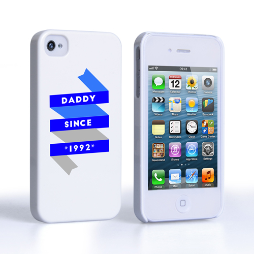 Caseflex Daddy Custom Year iPhone 4 / 4S Case - White