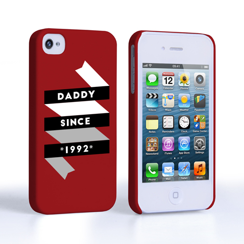 Caseflex Daddy Custom Year iPhone 4 / 4S Case - Red