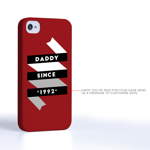 Caseflex Daddy Custom Year iPhone 4 / 4S Case - Red