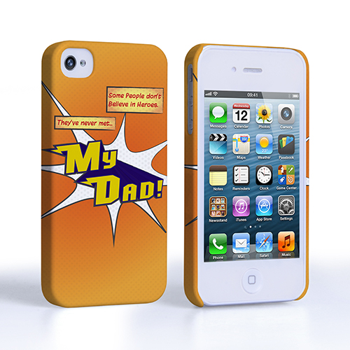 Caseflex My Dad Hero Cartoon iPhone 4 / 4S Case – Orange
