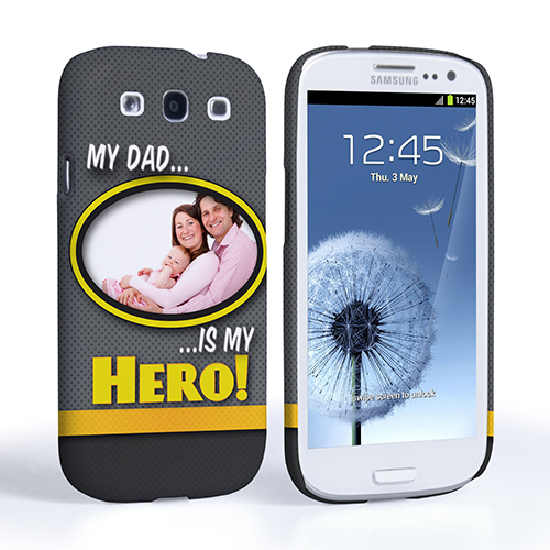 My Dad, My Hero Customised Photo Samsung Galaxy S3 Case - Grey