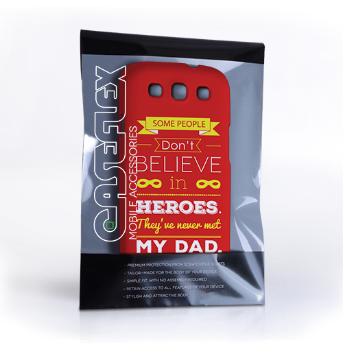 Caseflex Dad Heroes Quote Samsung Galaxy S3 Case - Red