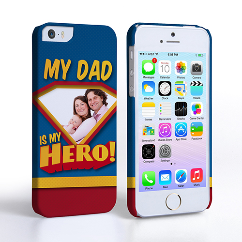 Caseflex My Dad, My Hero Customised Photo iPhone 5 / 5S Case – Blue