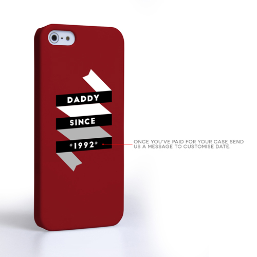Caseflex Daddy Custom Year iPhone 5 / 5S Case - Red