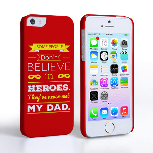Caseflex Dad Heroes Quote iPhone 5 / 5S Case - Red