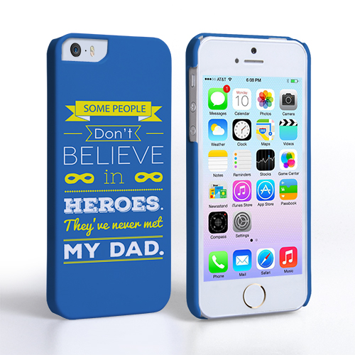 Caseflex Dad Heroes Quote iPhone 5 / 5S Case - Blue