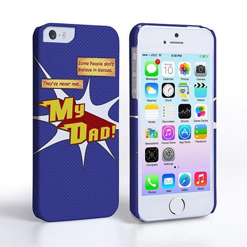 Caseflex My Dad Hero Cartoon iPhone 5 / 5S Case – Blue