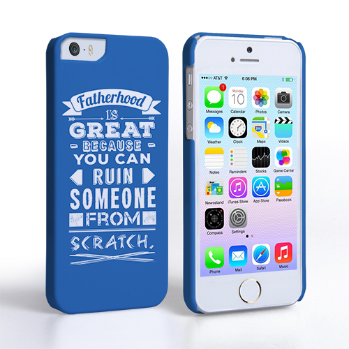 Caseflex Fatherhood Funny Quote iPhone 5 / 5S Case – Blue