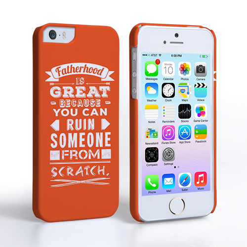 Caseflex Fatherhood Funny Quote iPhone 5 / 5S Case – Orange