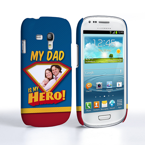 Caseflex My Dad, My Hero Customised Photo Samsung Galaxy S3 Mini Case – Blue