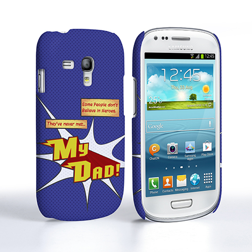 Caseflex My Dad Hero Cartoon Samsung Galaxy S3 Mini Case – Blue
