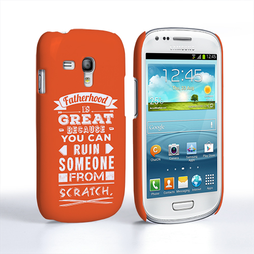 Caseflex Fatherhood Funny Quote Samsung Galaxy S3 Mini Case – Orange