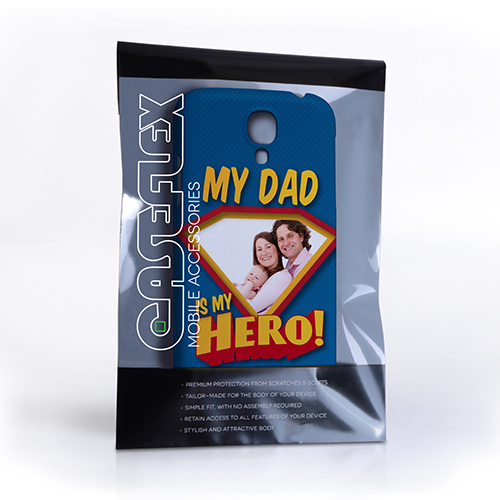 Caseflex My Dad, My Hero Customised Photo Samsung Galaxy S4 Case – Blue