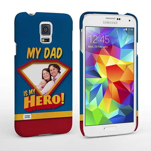 Caseflex My Dad, My Hero Customised Photo Samsung Galaxy S5 Case – Blue