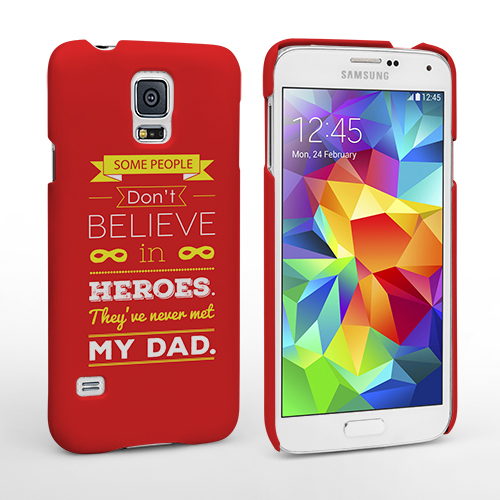 Caseflex Dad Heroes Quote Samsung Galaxy S5 Case - Red