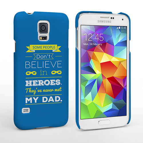 Caseflex Dad Heroes Quote Samsung Galaxy S5 Case - Blue