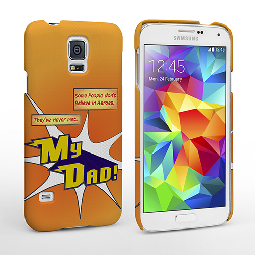 Caseflex My Dad Hero Cartoon Samsung Galaxy S5 Case – Orange
