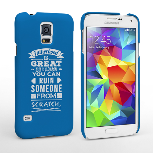 Caseflex Fatherhood Funny Quote Samsung Galaxy S5 Case – Blue