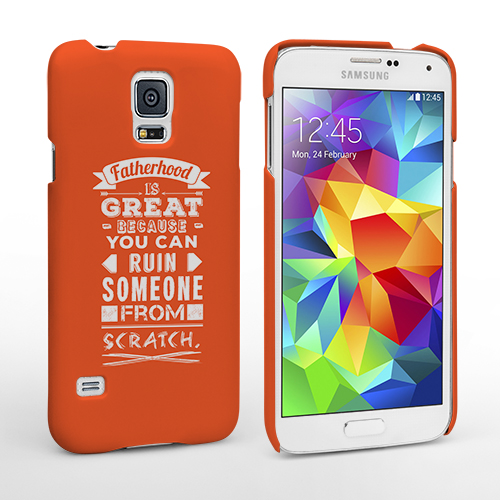Caseflex Fatherhood Funny Quote Samsung Galaxy S5 Case – Orange