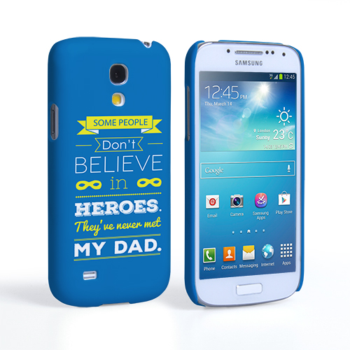 Caseflex Dad Heroes Quote Samsung Galaxy S4 Mini Case - Blue