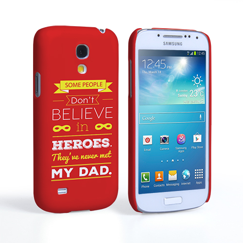 Caseflex Dad Heroes Quote Samsung Galaxy S4 Mini Case - Red